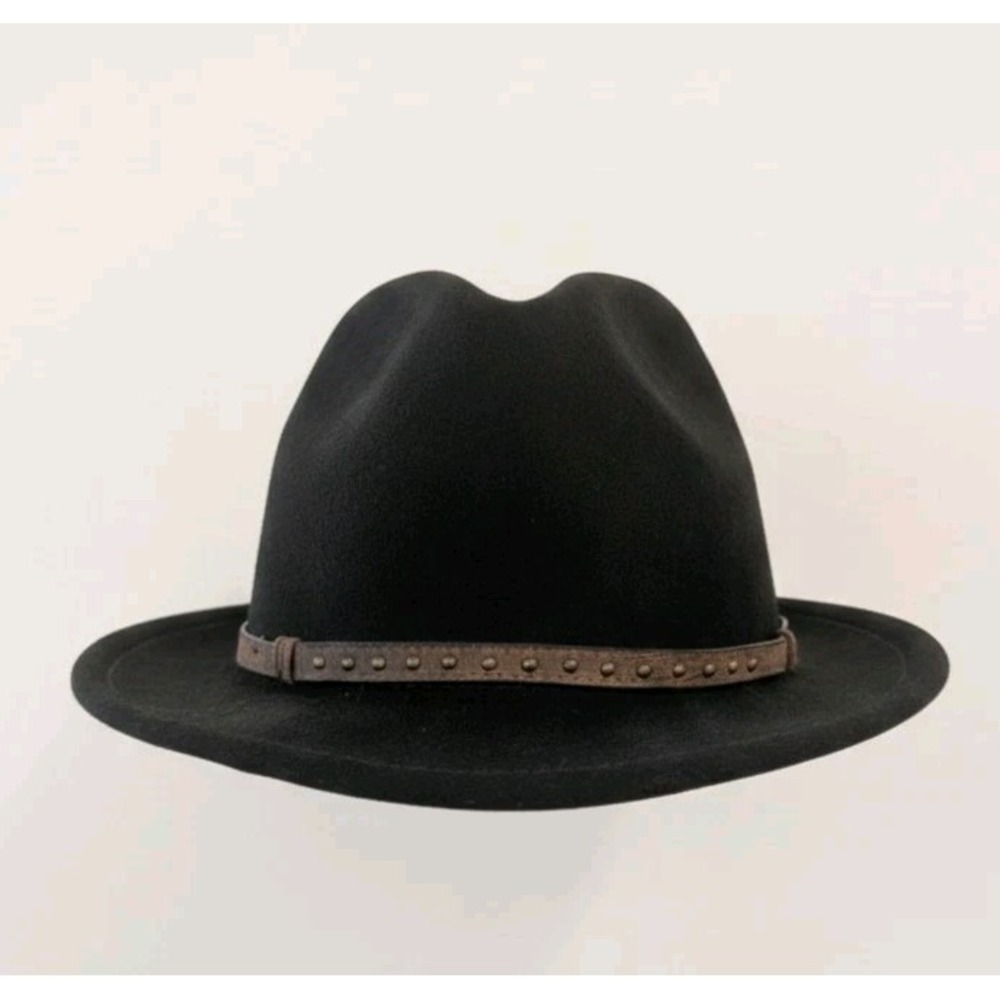 Harley Davidson Cowboy Hat Fedora Black Wool Felt Vintage USA Made Sz Small Band